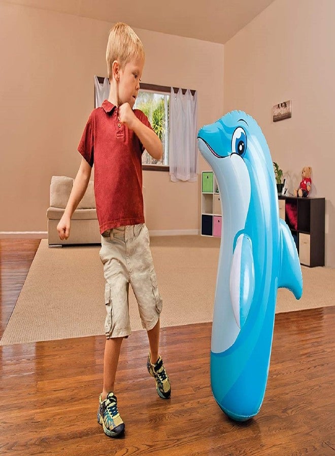 NELSTRAB:- Dolphin Hit Me Inflatable Toy for Water Filled Base BOP for Toddlers PVC Punching Bag for Kids(Multi Color)(1 PIS) - Image 2